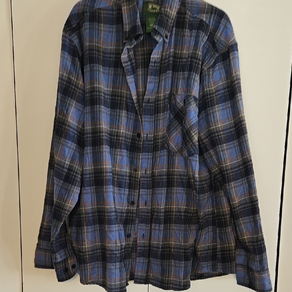 Blue and Orange Plaid Fabric